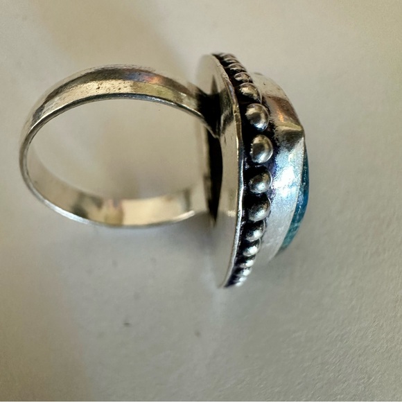 Azurite Blue Green Ring 6 1/2 - Picture 4 of 7